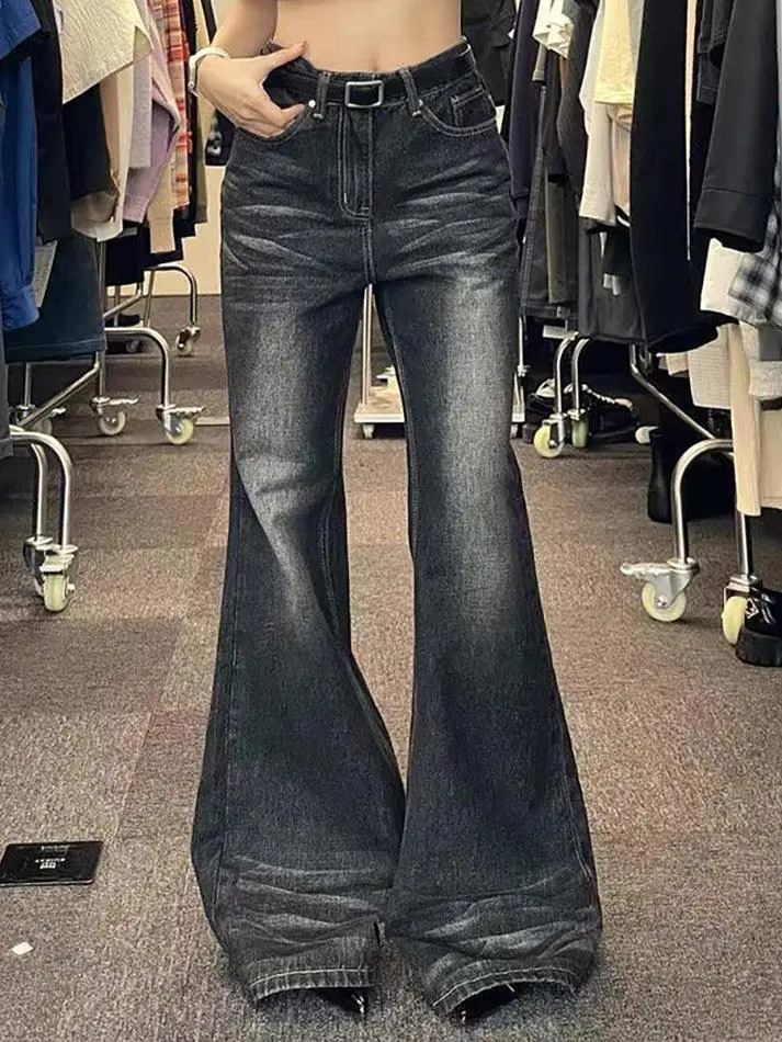 Ombre Wash Low Waist Flare Jeans