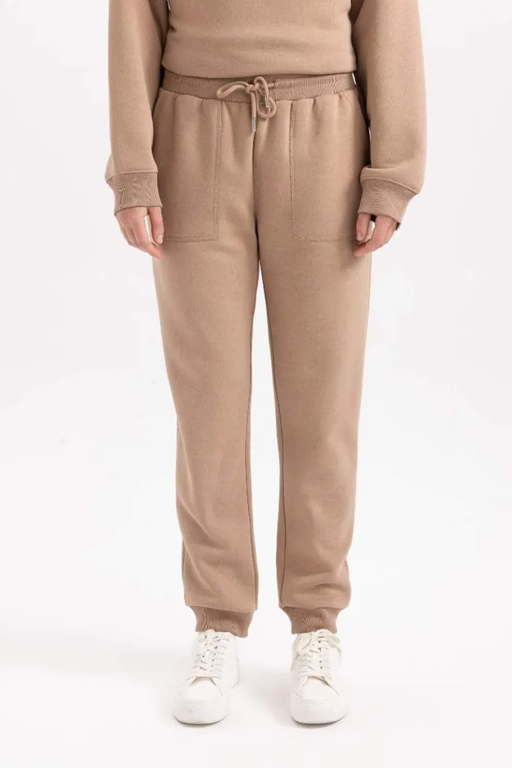 High-waisted Plain Long Pants