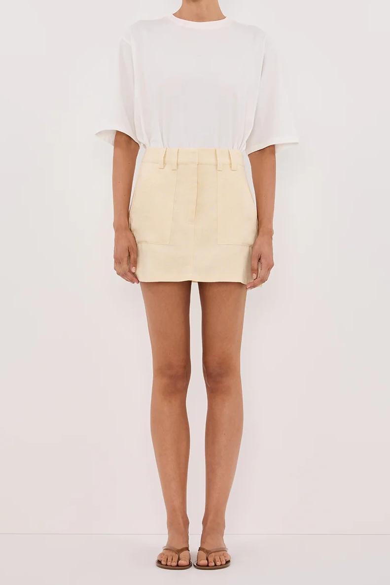 LEMON LINEN SKORT