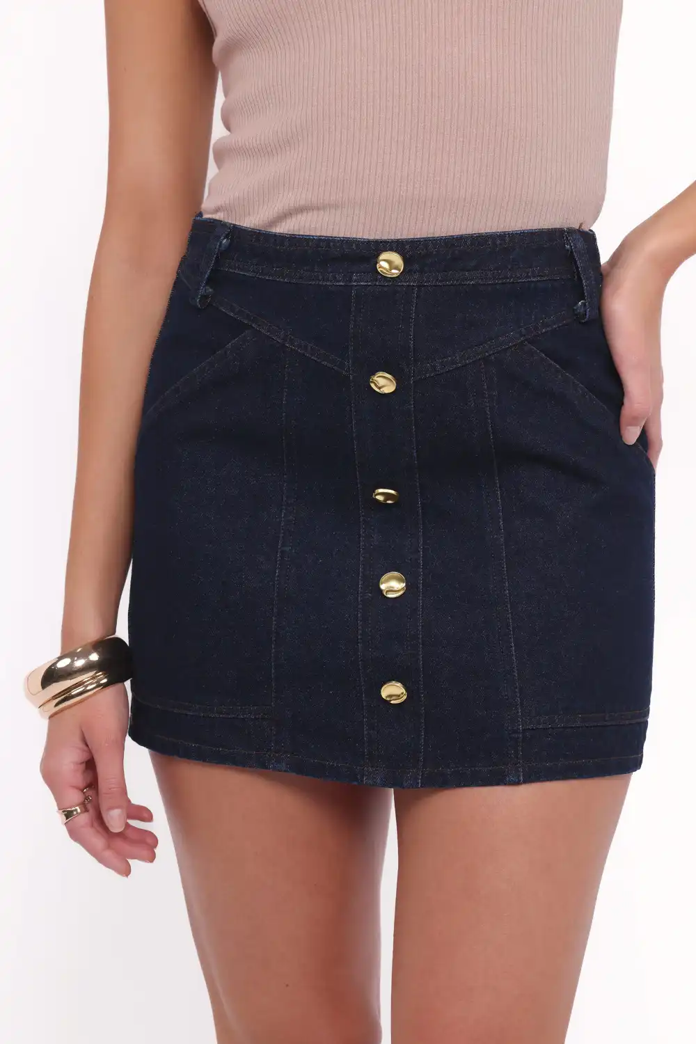 Denim High Rise Mini Skirt