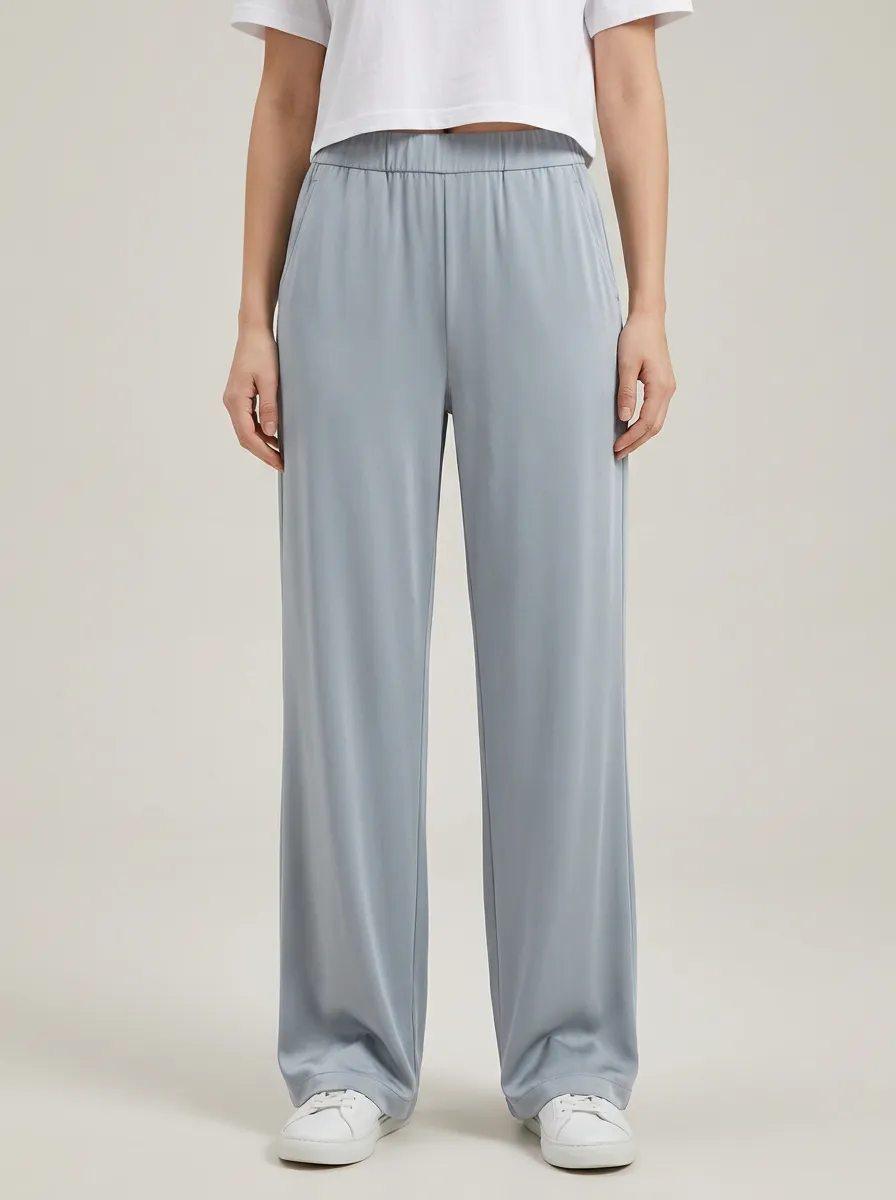 Women's Ice Silk Wide-Leg Lounge Casual Pants