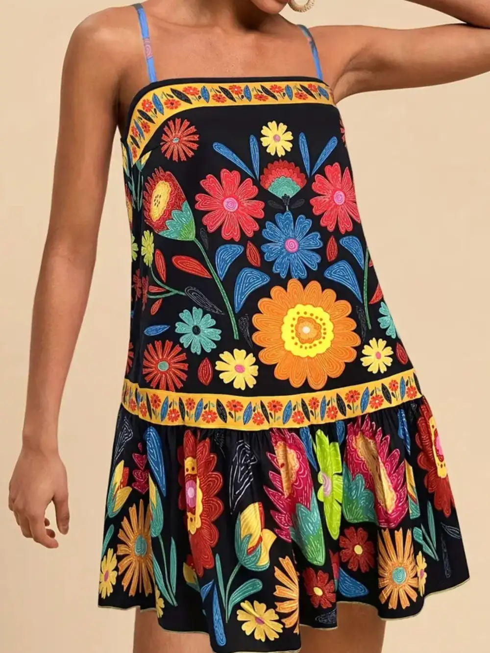 Print Sleeveless Mini Dress