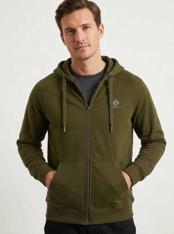Active Zip-Up Hooded Shape Men's Sport Jacket