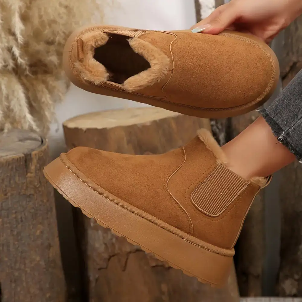 Fur Lining Platform Boots