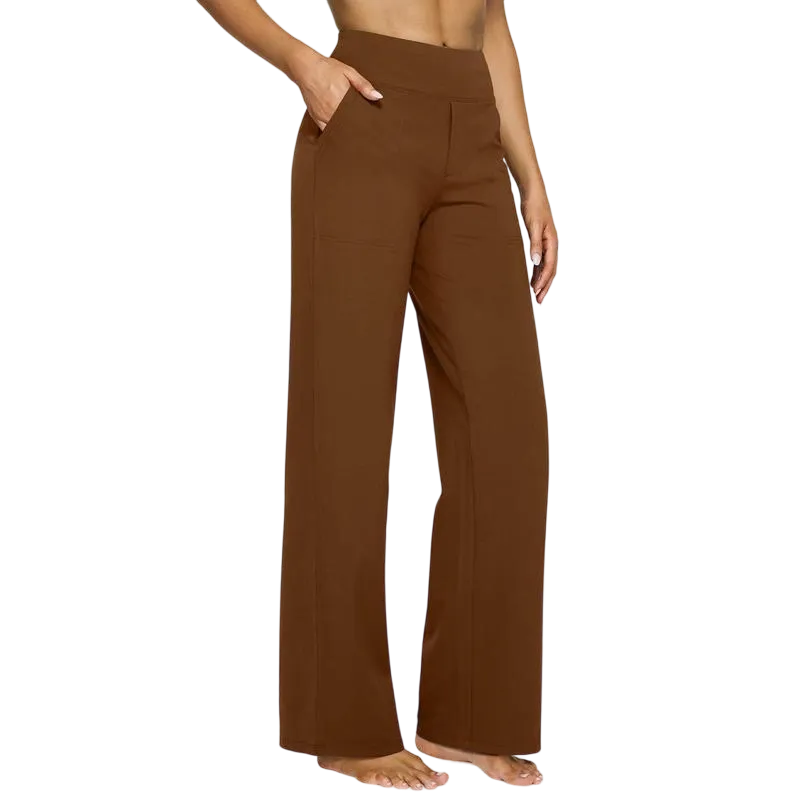 Loose High-Waist Business Casual Pants Yoga Pants Women Wide Leg Pants with Pockets Comfortable Athletic