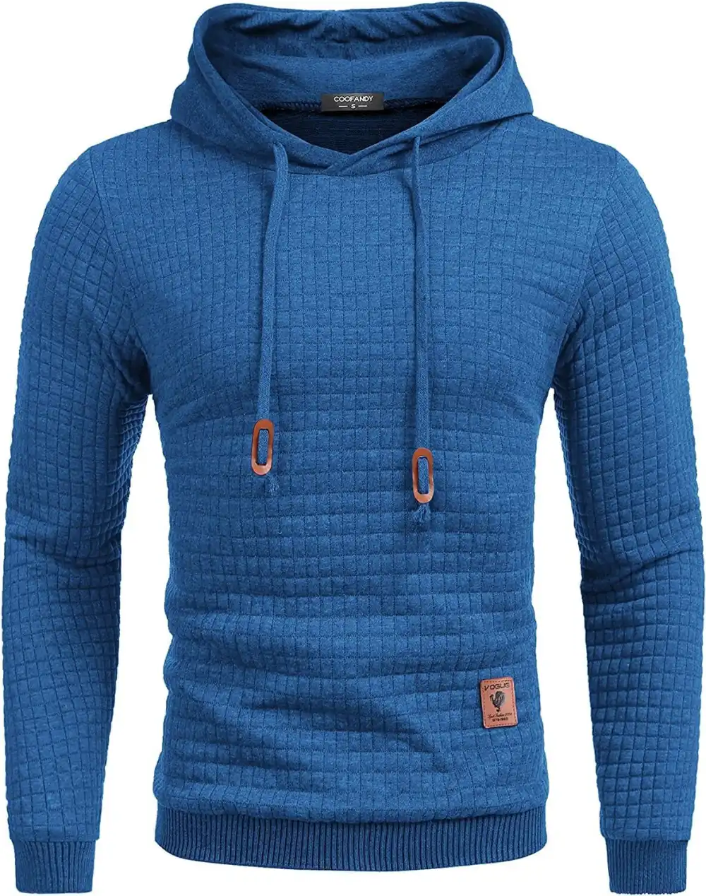 Gym Drawstring Plaid Jacquard Hoodie