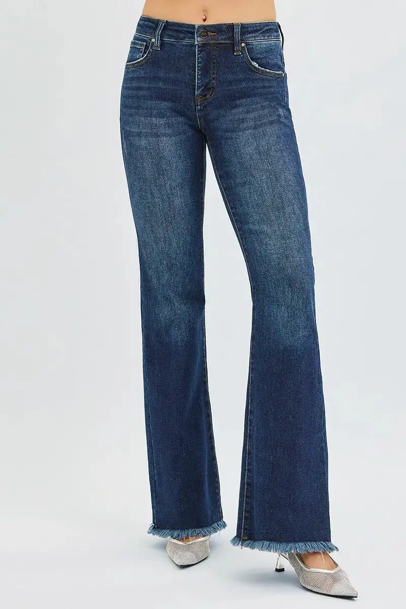 Mid Rise Flare Jeans