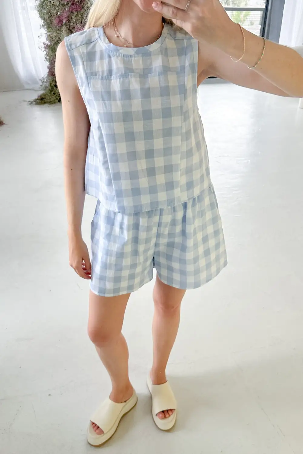 Minimal Gingham Checkered Top