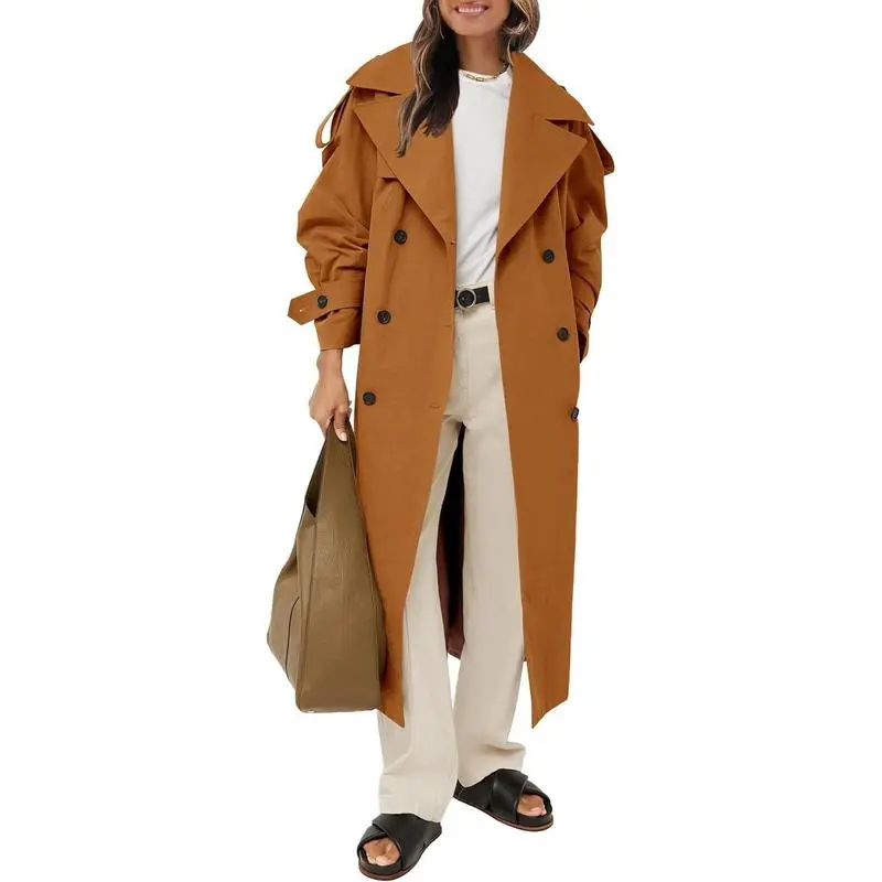Women‘s Oversized Long Trench Coat – Effortless Elegance Meets Timeless Warmth