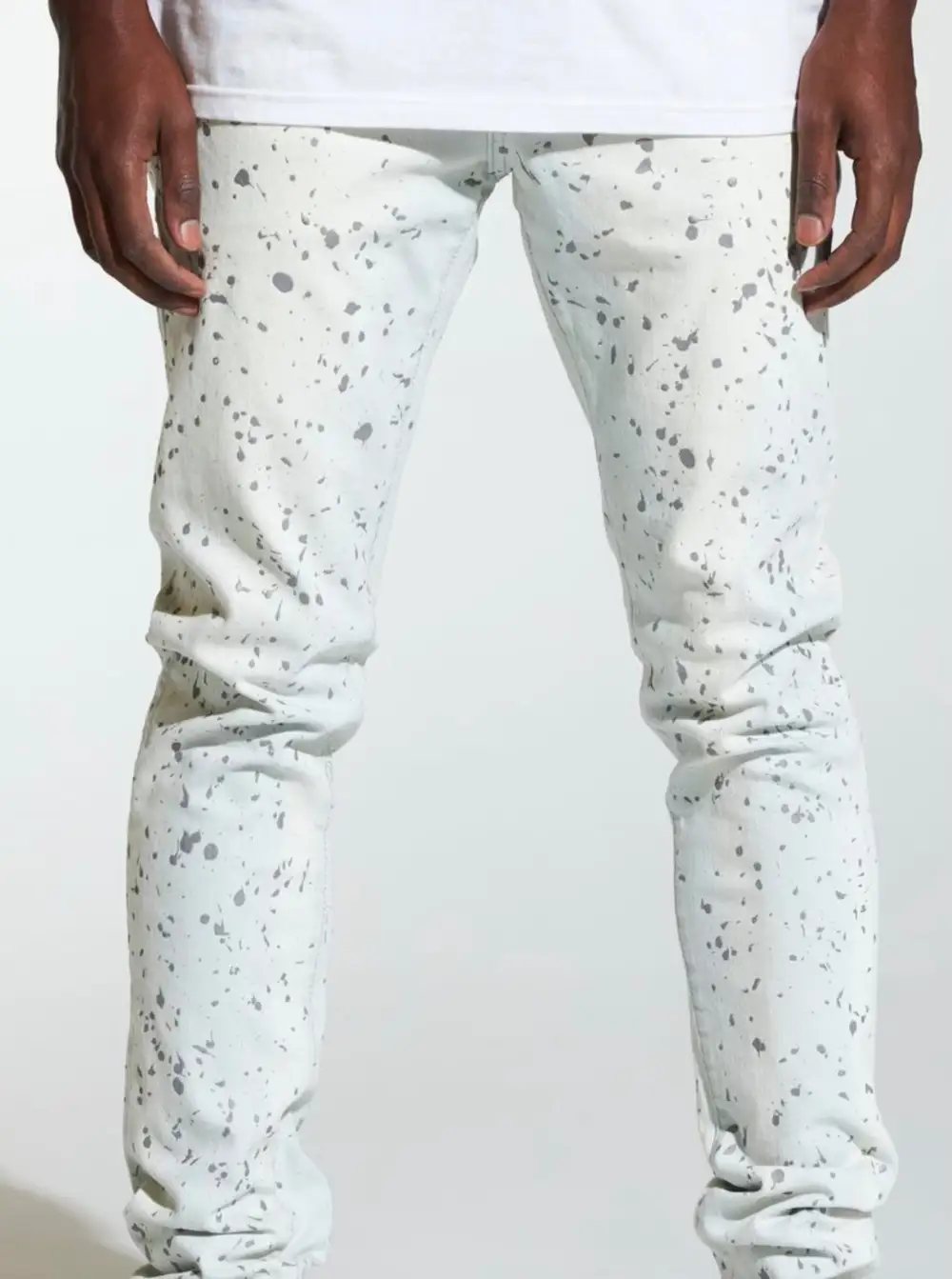 Glitter Finish Slim Jeans