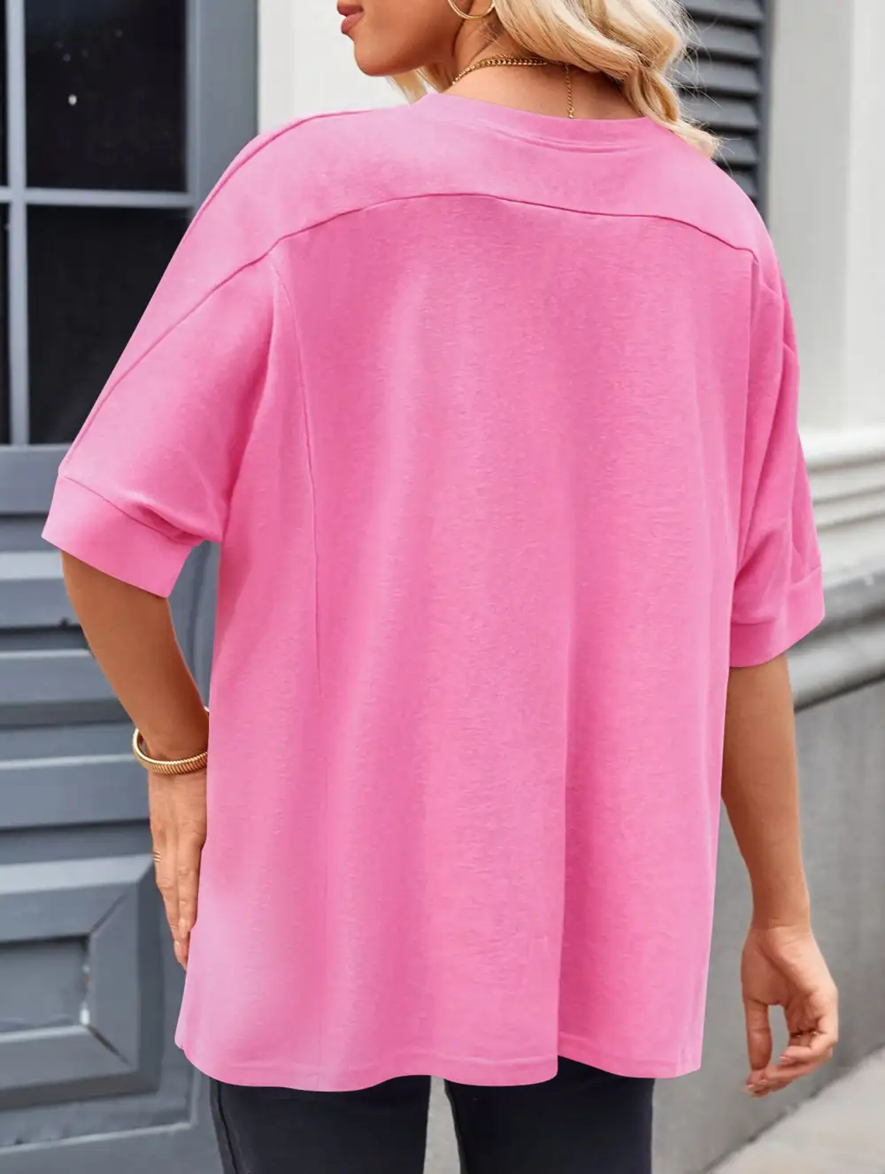 Oversized Knit Crew Neck Tee