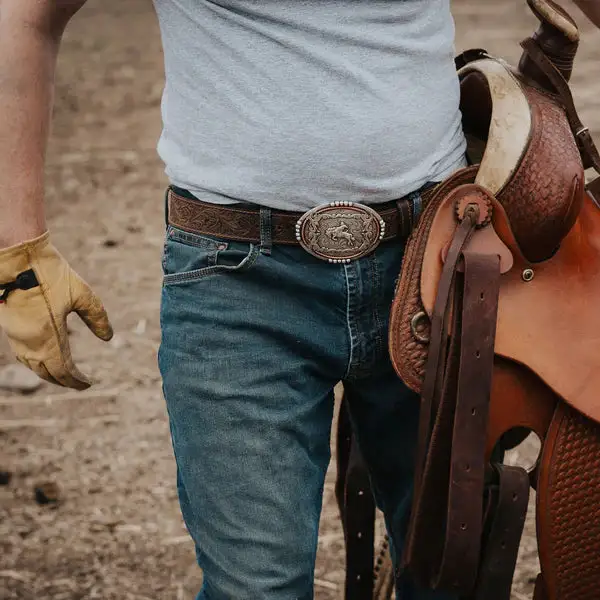 Longhorn Bronc Leather Western Belt