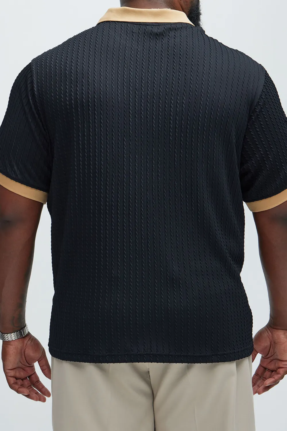 Color Block Textured Polo