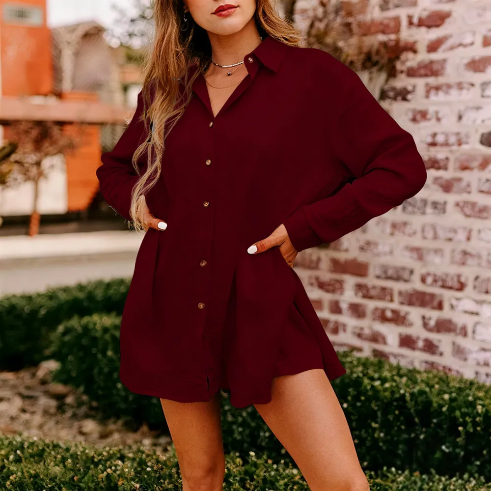 Women's Two-Piece Shirt And Shorts Set