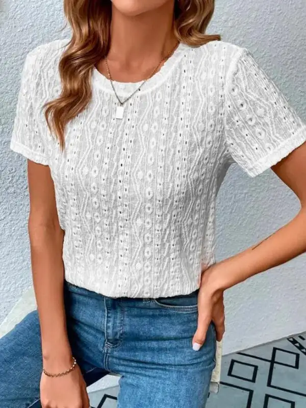 Modern Round-Neck Short-Sleeve T-Shirt