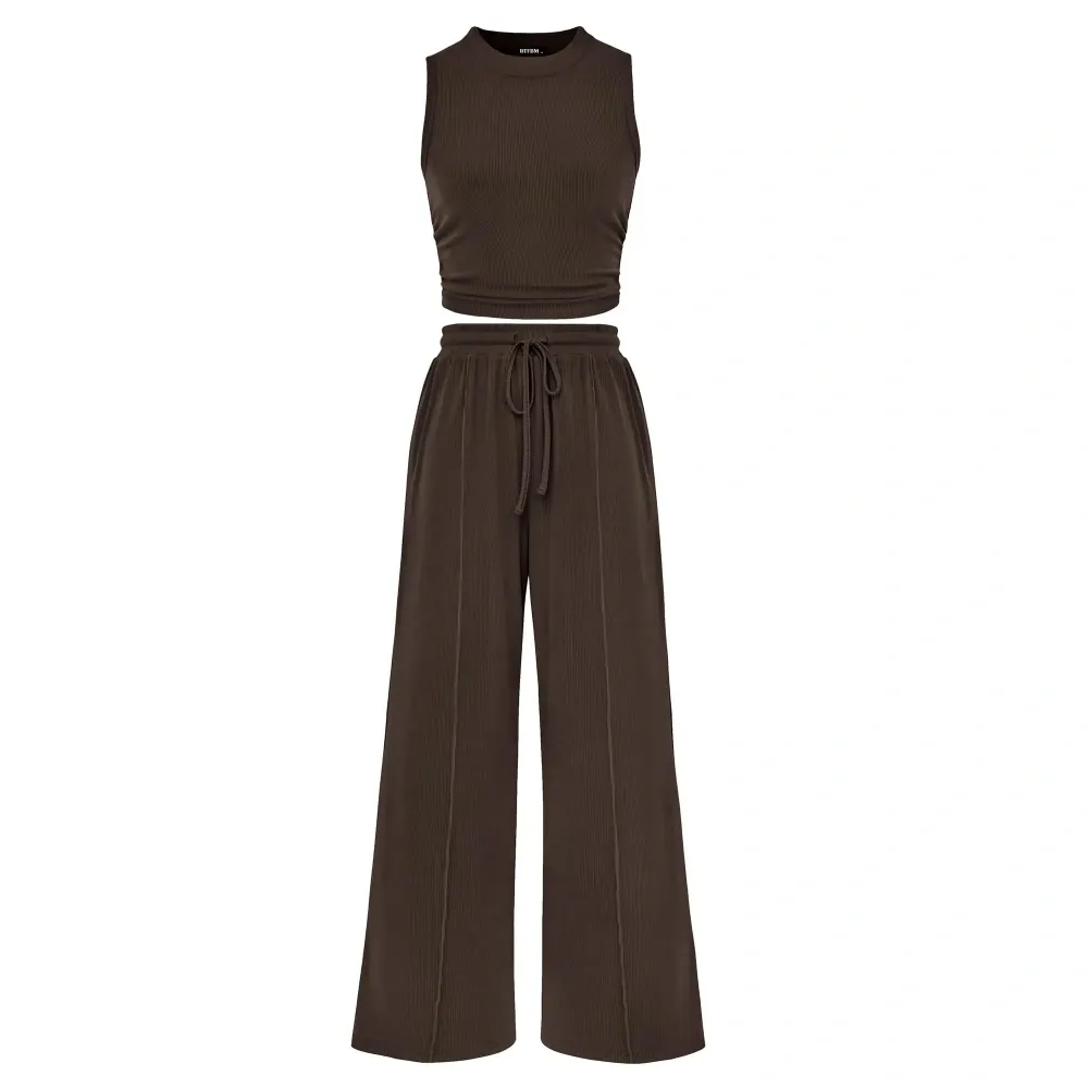 Women's 2-Piece Ribbed Knit Lounge Set