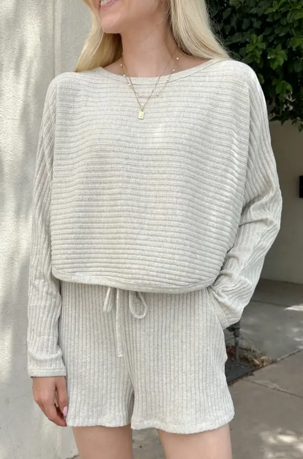 Structured Ribbed Knit Pullover