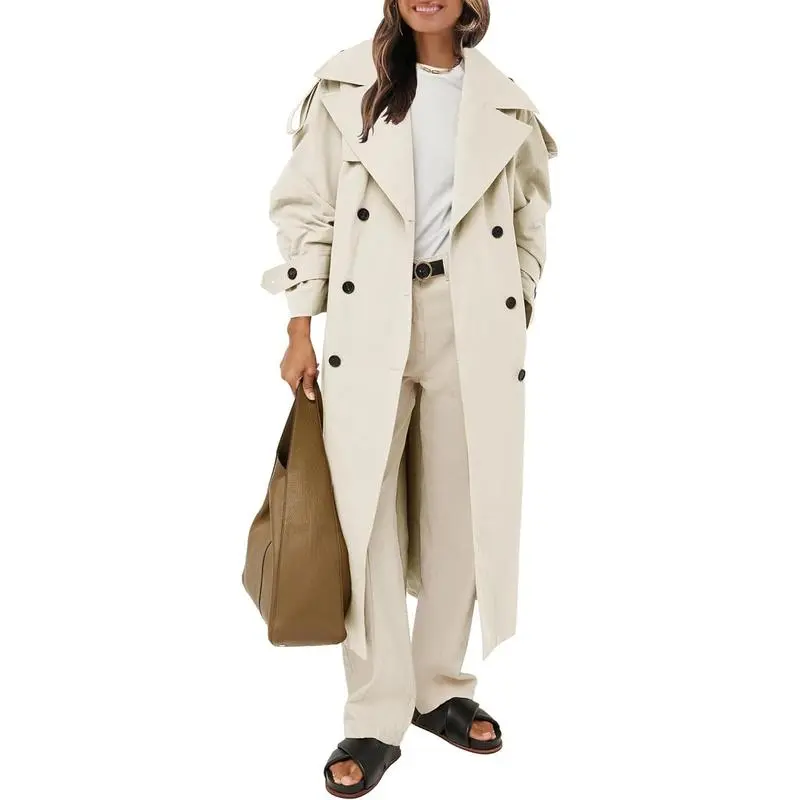 Women‘s Oversized Long Trench Coat – Effortless Elegance Meets Timeless Warmth