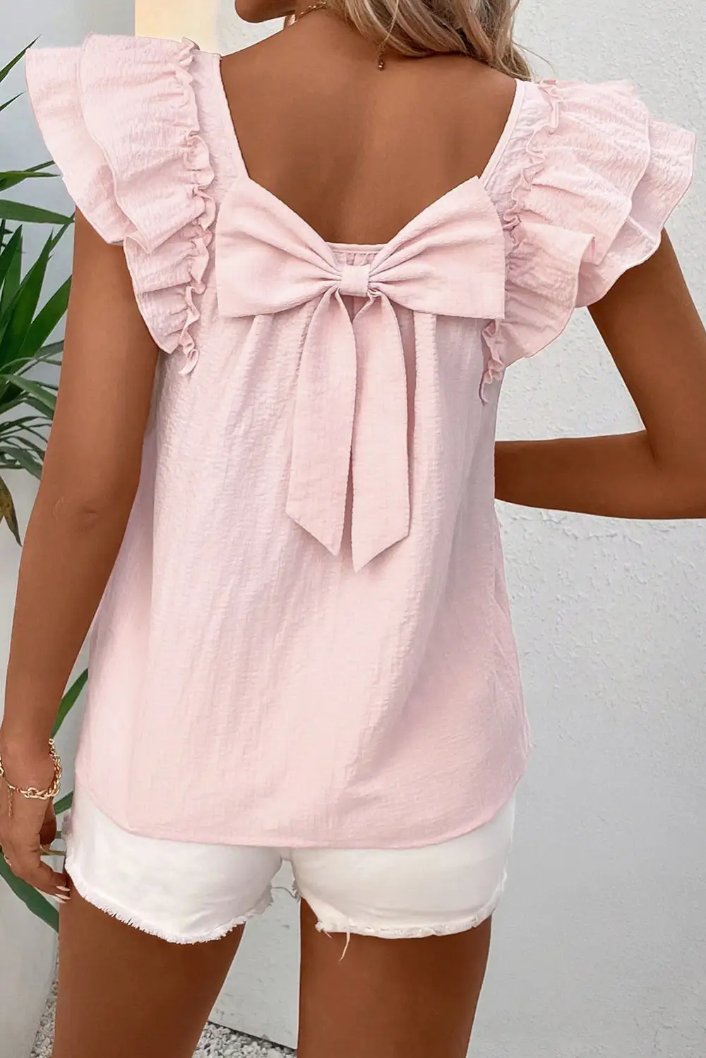 Ruffled Frilled Bow Detail Blouse