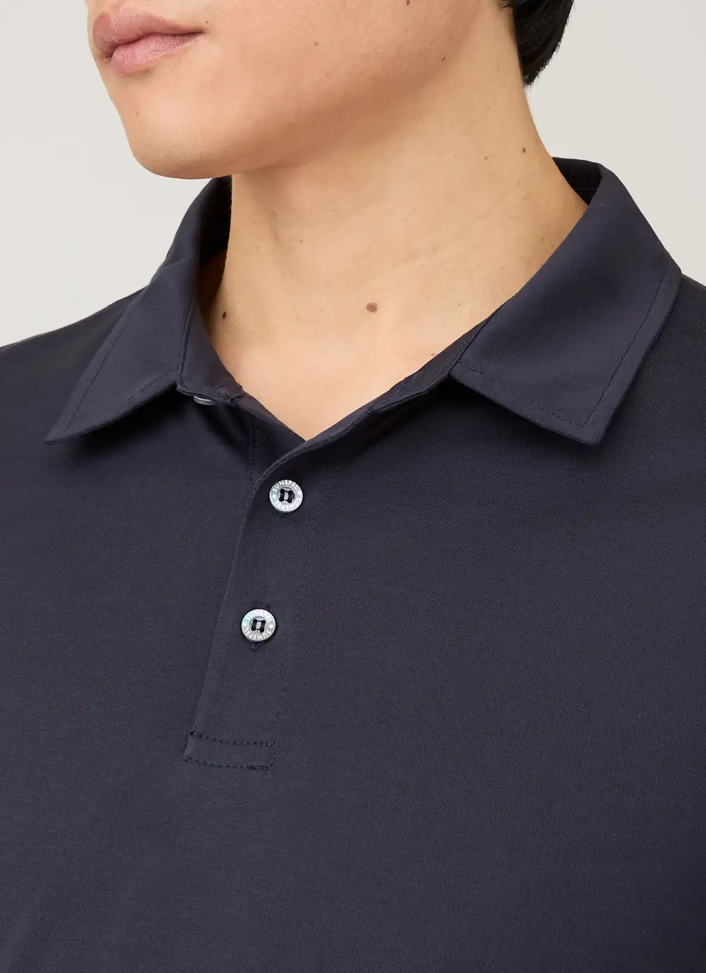 Understated Everyday Regular Fit Cotton Jersey Long Sleeve Polo Shirt