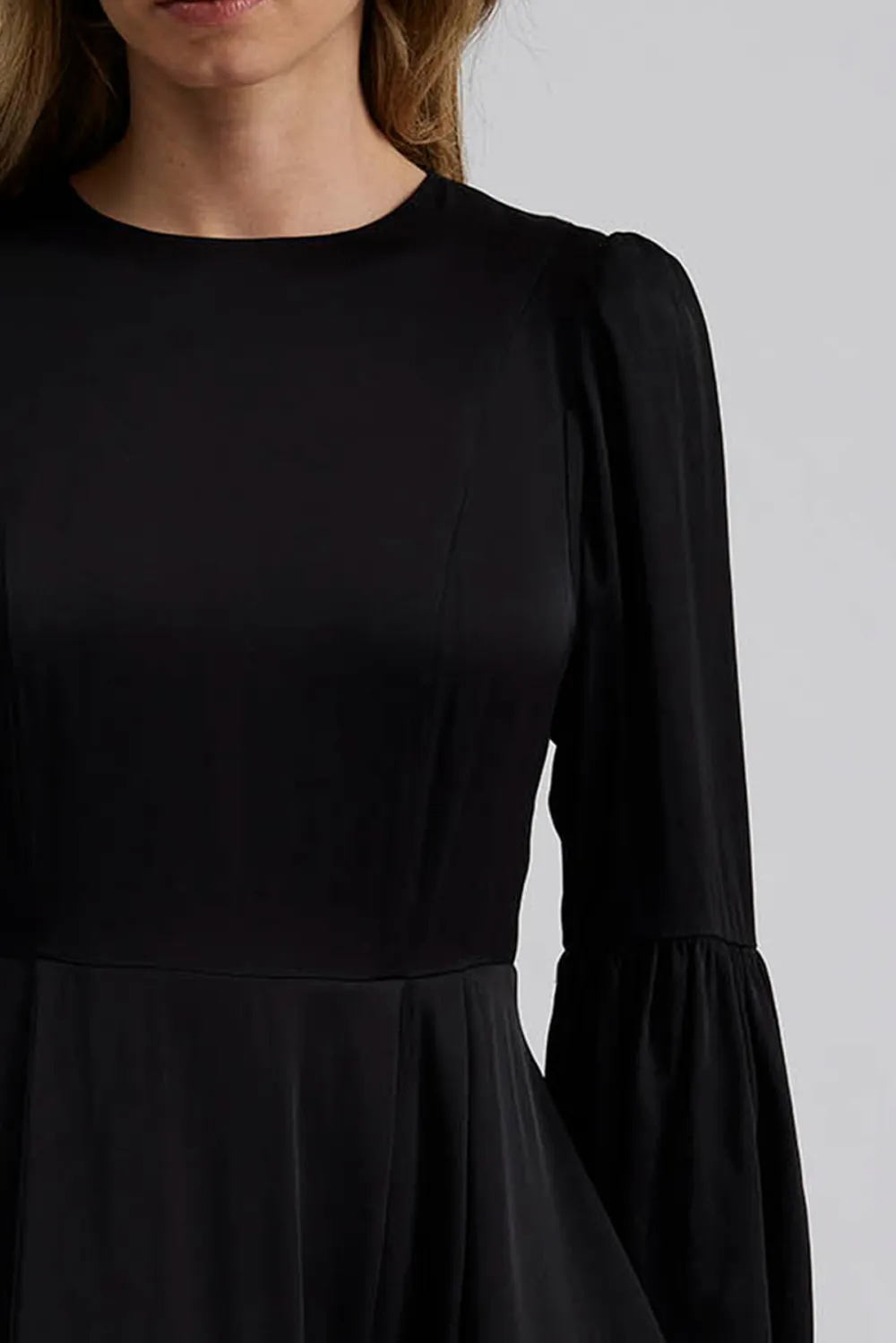 Ruffled Hem Puff Sleeve Mini Dress