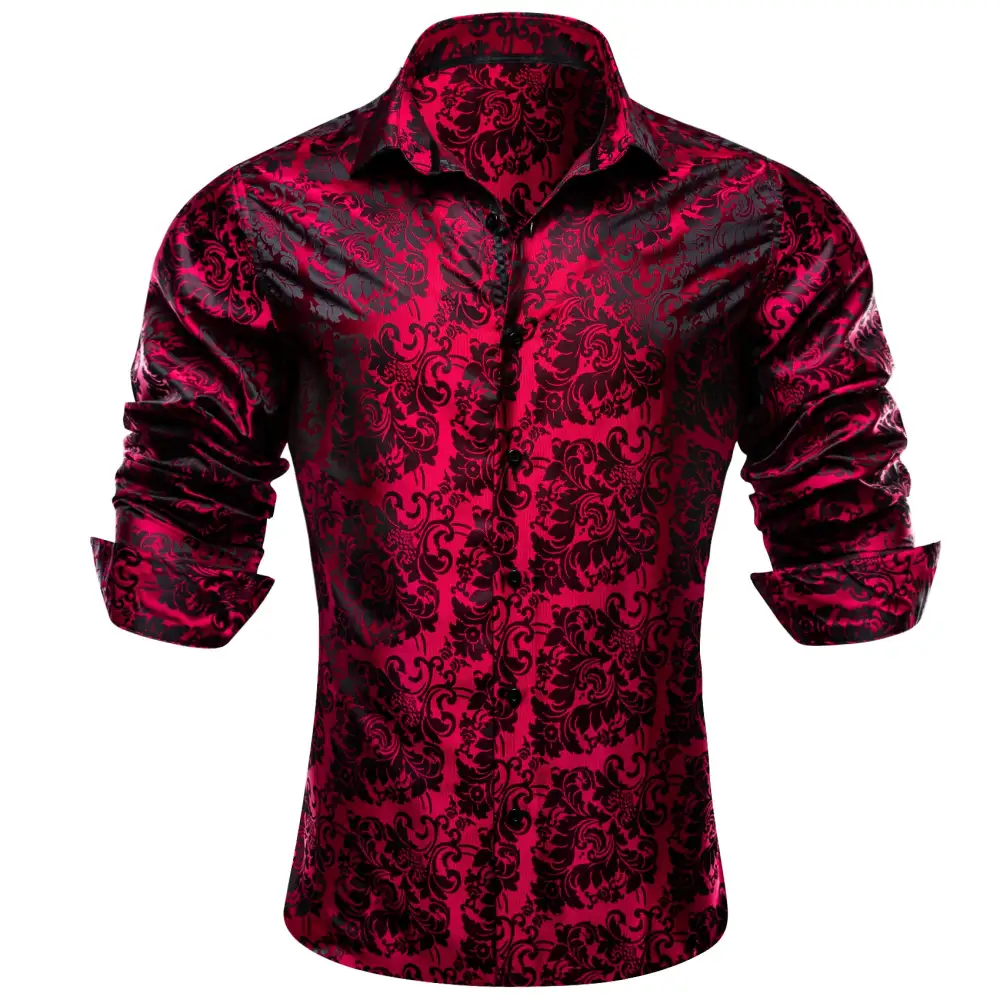Classic Floral Long Sleeve Casual Dress Shirt