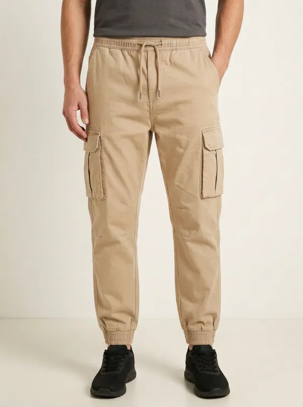 Tactical-Inspired Multi-Pocket Elastic-Waist Men's Cargo Pants