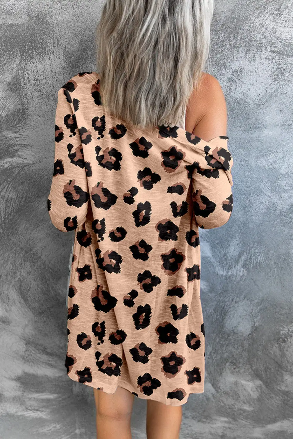 Leopard Open Front Cardigan