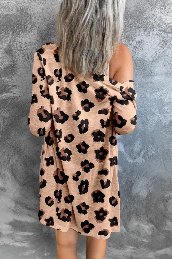 Leopard Open Front Cardigan