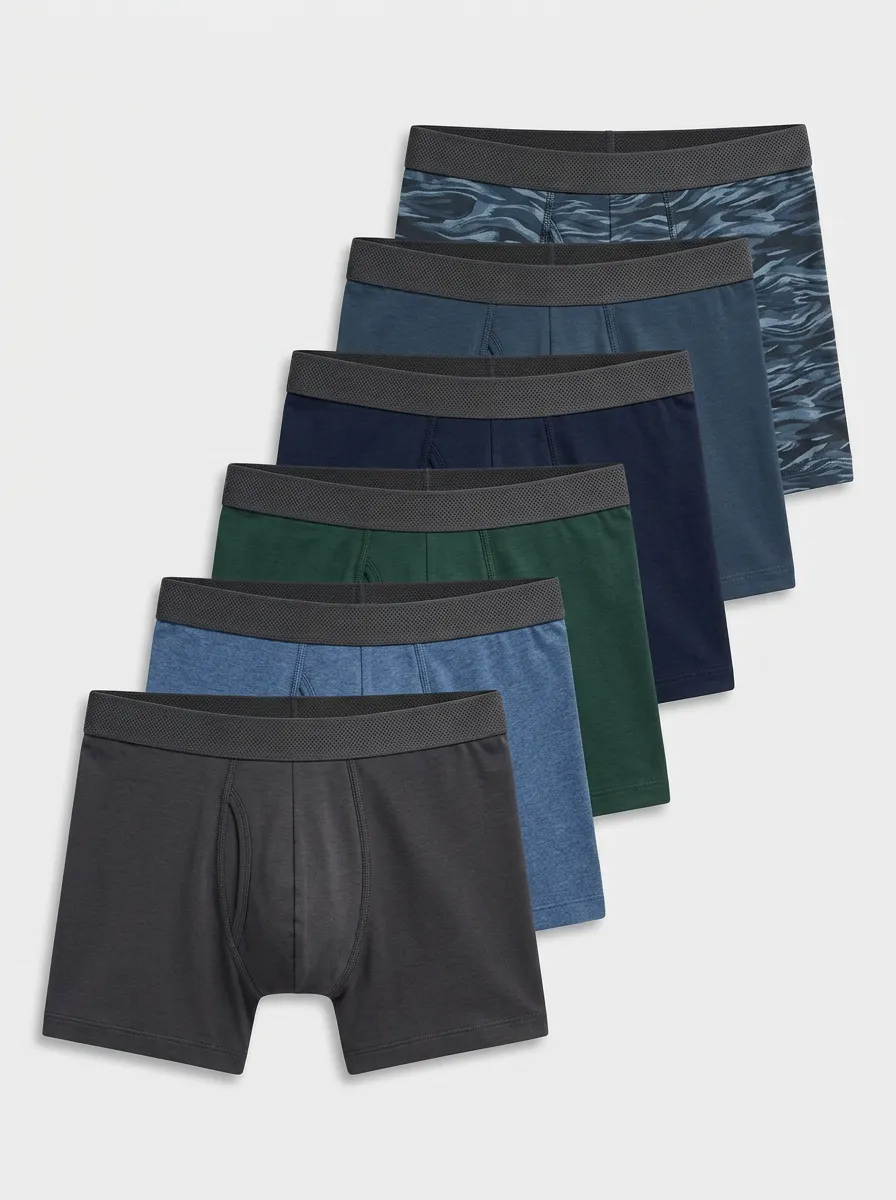 Men's Camo Pattern 6-Pack Boxer Briefs