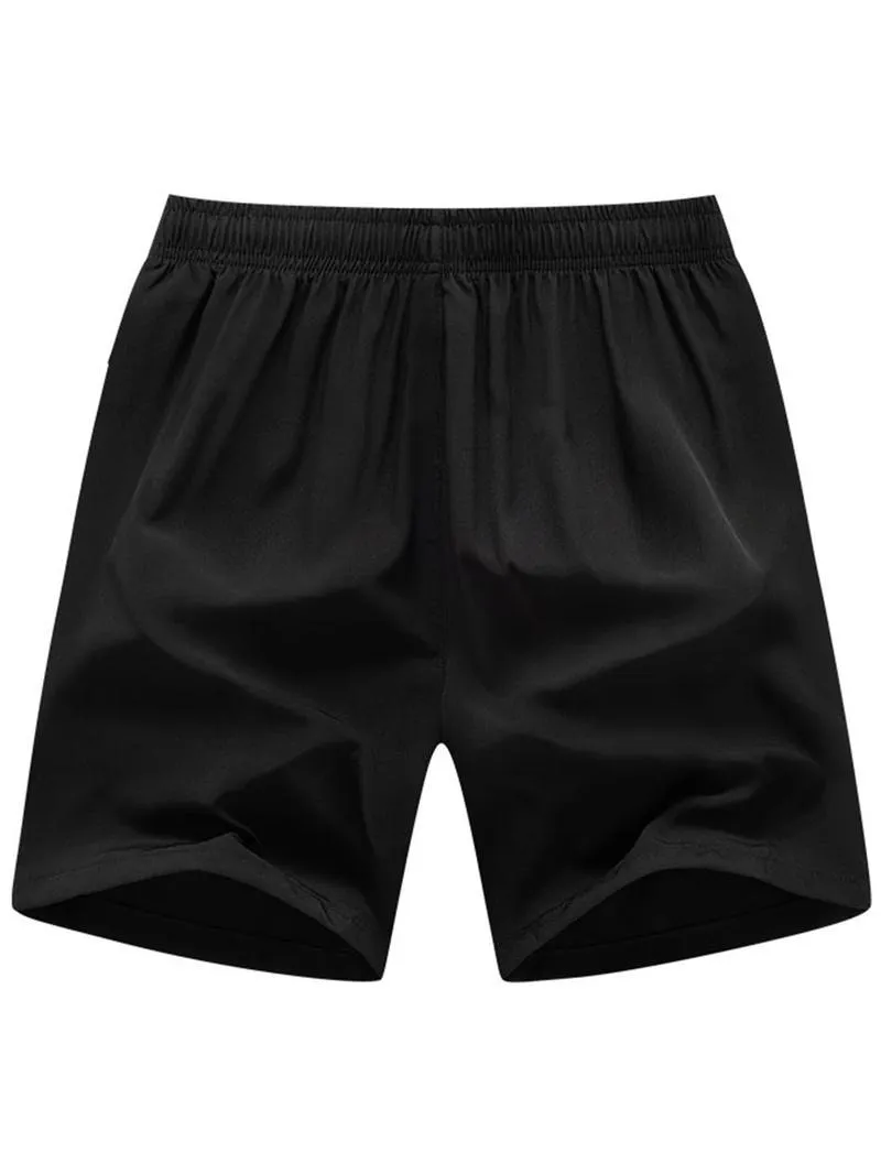 Men's Solid Color Zipper Pocket Shorts