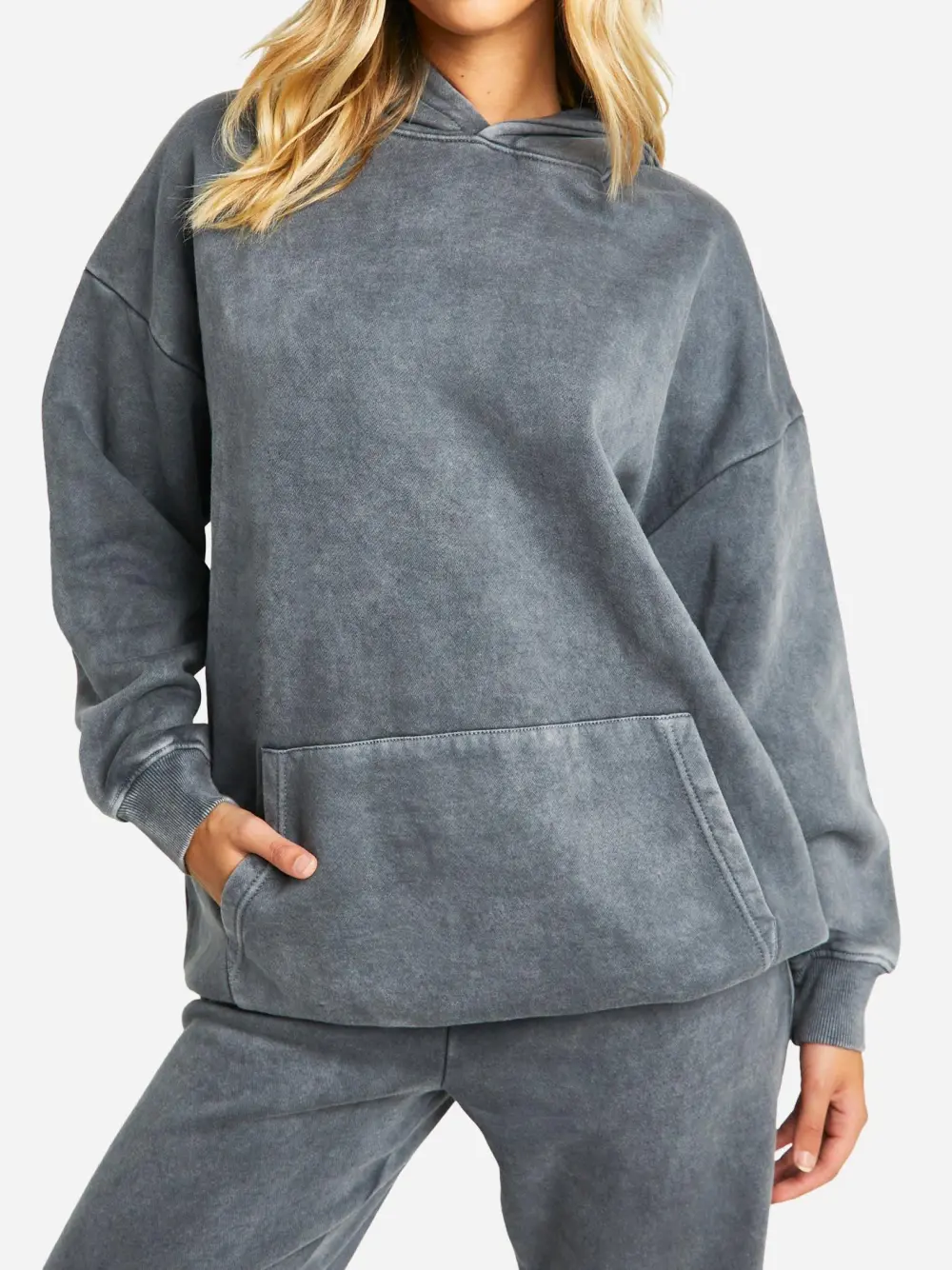 WASHED CHARCOAL OVERSIZED HOODIE