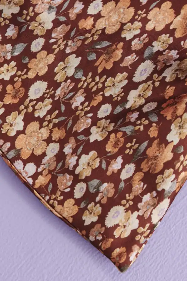 BROWN DITSY FLORAL HAIR SCARF