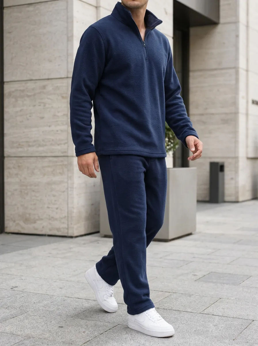 Men's Everyday Joggers with Quarter-Zip Fleece Pullover Set