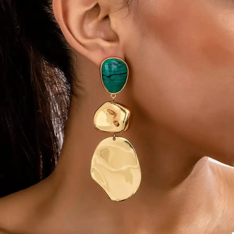 K Gold Plated Alloy Drop Earrings