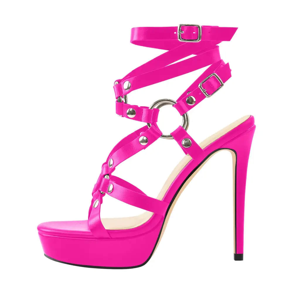 Ankle Platform Strap Stiletto Sandals