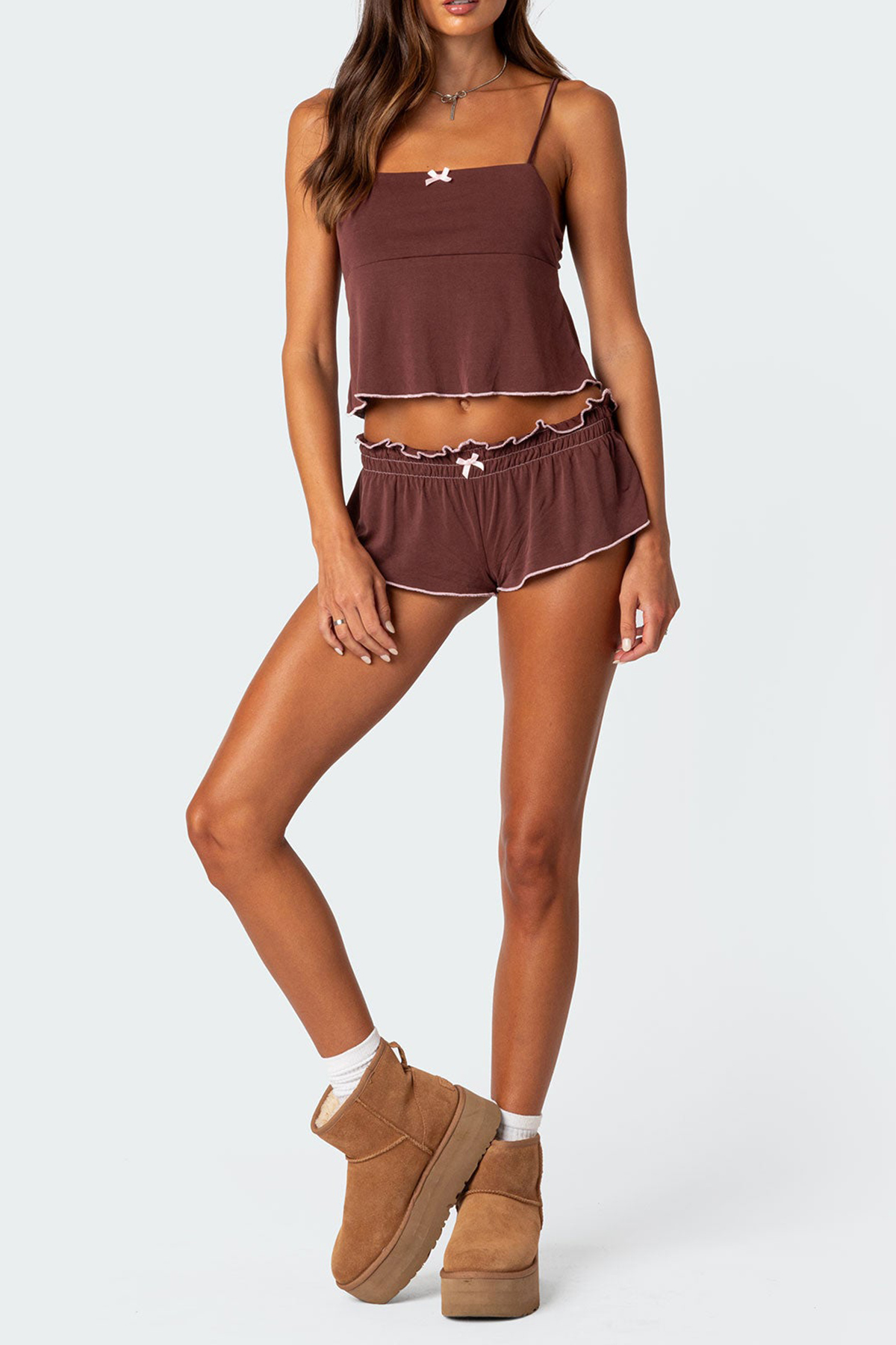 Ruffles Gathered Waist Shorts