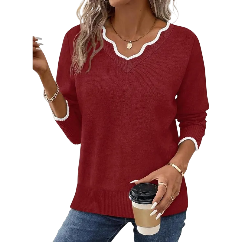 Women's Soft V-Neck Pullover Sweater