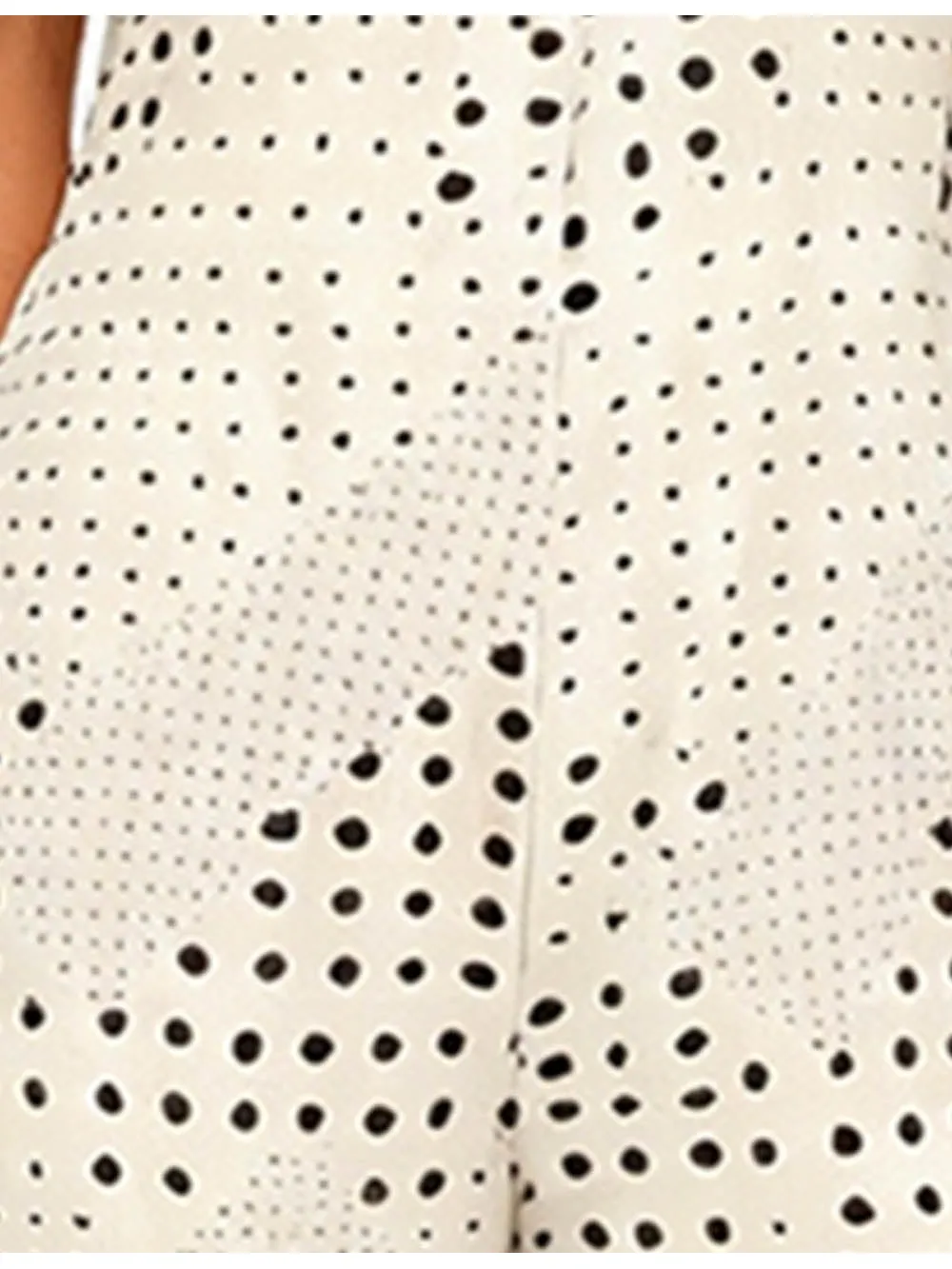 Polka Dot Halter Collar Metal Ring Wide Leg Jumpsuit