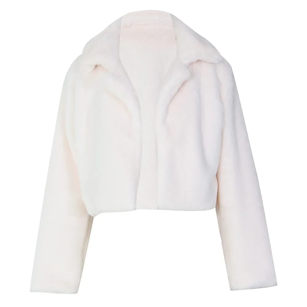 Z1-White Faux Fur Coat Women with Hood Cropped Bubble Coats Fleece Short Warm Jackets Plus Size Winter Coats for Women