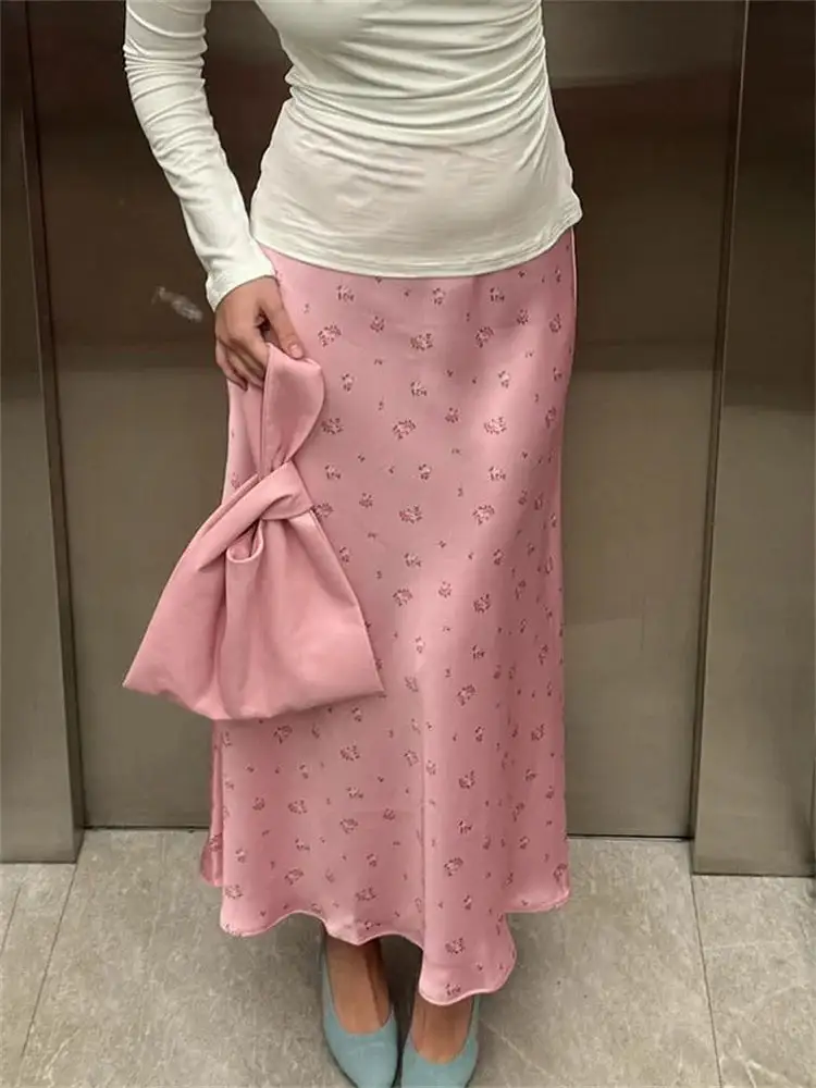 Satin Printed A-Line Skirt