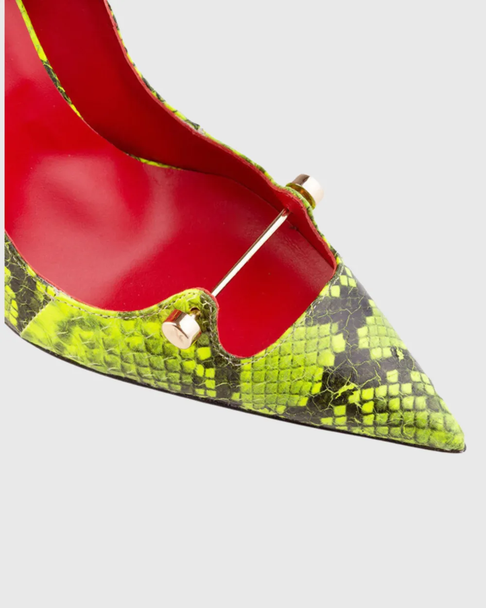 Snake Print Metal Cutout Pumps