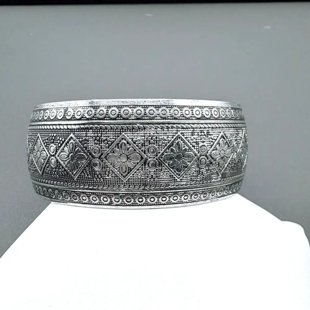 Floral Panel Engraved Bangle