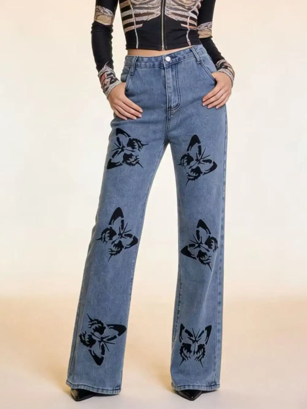 Clean High Waist Wide Leg Denim Jeans