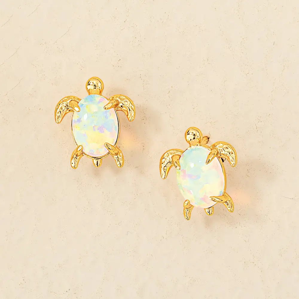 Opal Turtle Drop Earrings