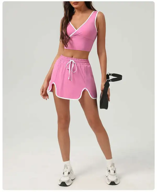 Sleeveless Tennis Top, Vest and Skort Active Set