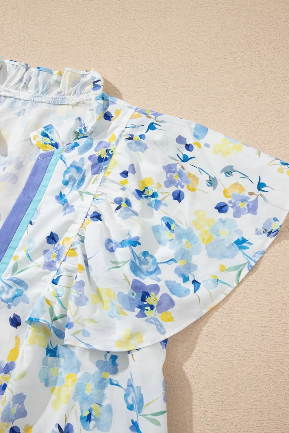 Floral Frilled V-Neck Blouse