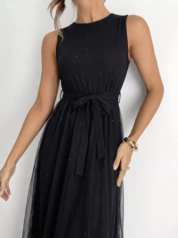 Tulle Sleeveless Midi Dress