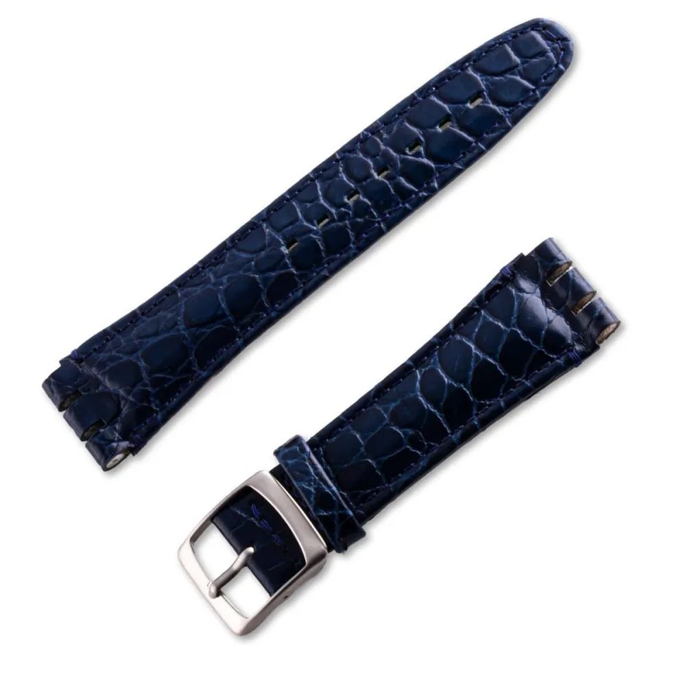 Crocodile Pattern Leather Watch Strap