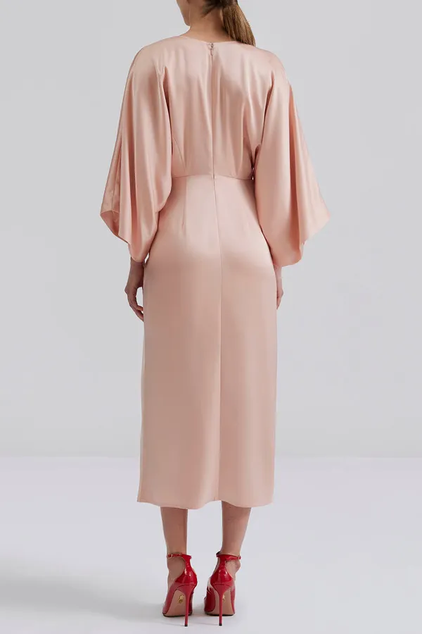 Wrap Style Short Sleeve Maxi Dress